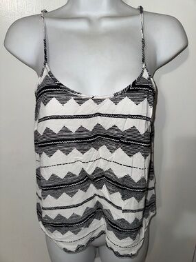 Forever 21 Black & White Tribal Print Spaghetti Strap Cami